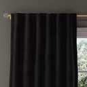 50"x84" Blackout Chenille Curtain Panel Black - Threshold™: Solid Polyester, Lined, Indoor Use, Back Tab, Rod Pocket