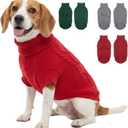 Thick Knit Dog Sweater, Warm Turtleneck Pullover Winter Sweaters for Small, Medium & Large Dogs, Cute Knitted Pet Clothes for Puppy, Holiday Costume Outfit for Boy & Girl Pet Beagle, Red XL