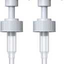 Gallon Pump Dispenser for Glass Jugs or Plastic Bottles - Compatible with Listerine Pump 1-1.5L Bottle Heavy-Duty Industrial Grade for Syrup, Soap, Condiments, Detergent - Pack of 2 White Pumps