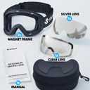 Snowalva Ski Goggles, Snowboard Goggles with 2 UV400 Anti-Fog Detachable Magnet Lenses for Men & Women Adult