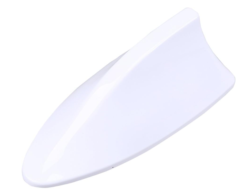 Possbay Shark Fin Antenna Car AM FM Signal Connection Roof Aerial with Adhesive Universal Fit for SUV Seden White