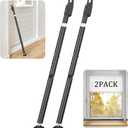 Sliding Door Security Bar and Door Stoppers Security, 2-in-1 Adjustable Length Door Lock Window Security Bar 2Pack, Heavy Duty Stopper for Home, Apartment and Travel (Black)