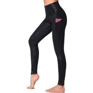Dragon Fit High Waist Yoga Leggings with 3 Pockets,Tummy Control Workout Running 4 Way Stretch Yoga Pants (Large, Black Leopard)