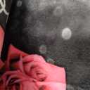 4Pcs Pink Rose Shower Curtain Sets, Thankful Grateful Blessed Bathroom Curtain with Non-Slip Rug, Toilet Lid Cover, Bath Mat and 12 Hooks, Romantic Showy Floral Wedding Decor for Bath, 72 x 72 inch