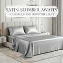 DECOLURE Satin Bed Sheets - 6 Piece Luxury Silky Queen Size Bedding Set - Softer Than Silk, Wrinkle-Free with 15 Deep Pocket Fitted Sheet, Perfect for Hair & Skin, Gifts for Women (Grey)