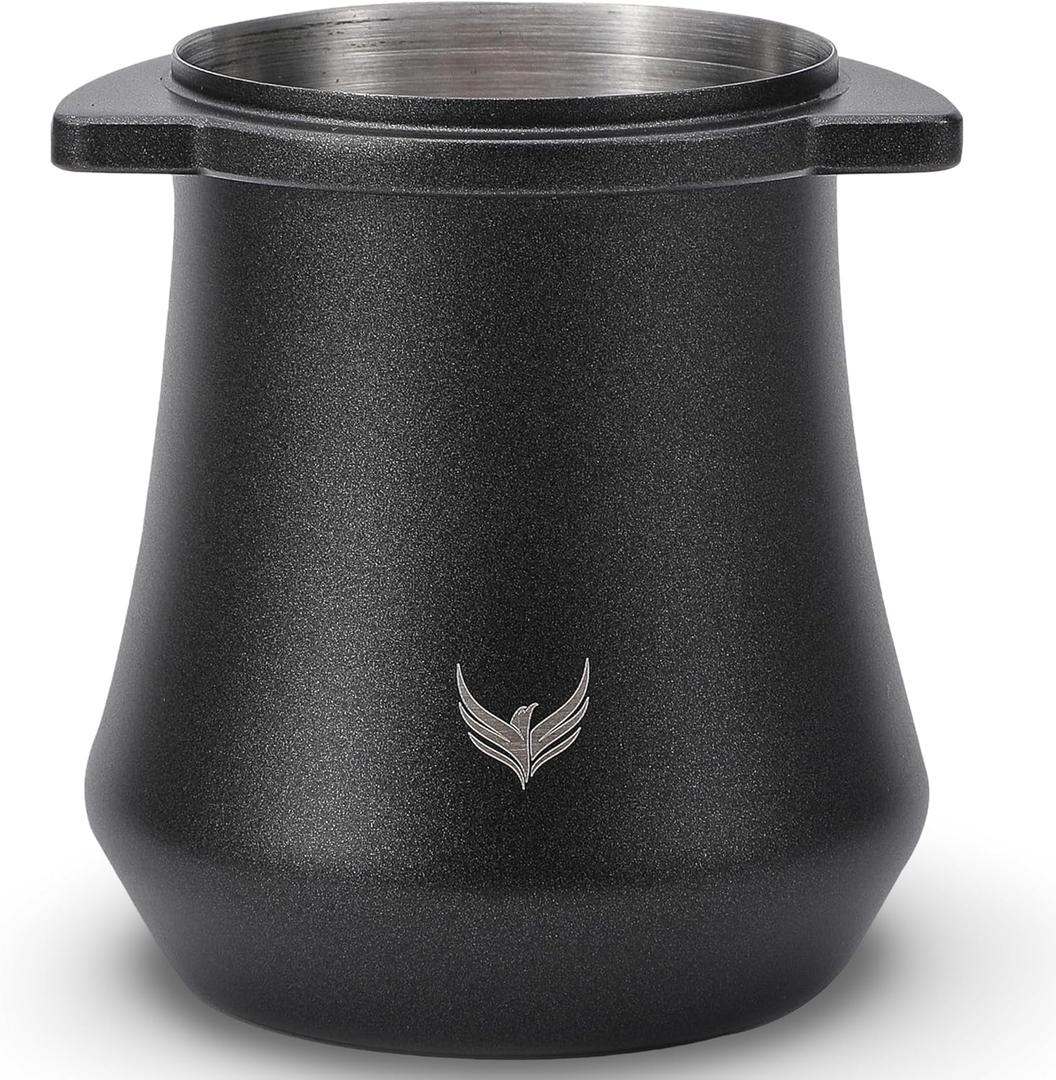 Coffee Dosing Cup 54mm For Breville Espresso Machine Portafilter Stainless Steel Espresso Dose Cup With Grinder Activating Tab (Black)