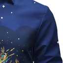 JOGAL Mens Christmas Turkey Thanksgiving Long Sleeve Santa Claus Button Down Shirt for New Year Party (M)