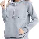 Kei Tomlison Pet Cat Dog Pouch Hoodie Small Animal Carrier  Kitten Puppy Pouch Sweatshirt Holder Fleece Unisex Hoodies Light Grey (Medium)