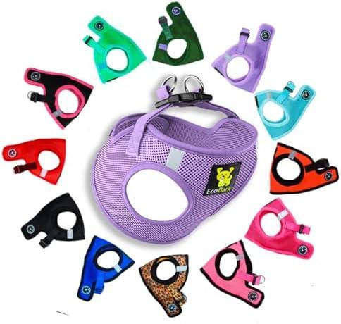 EcoBark Step in Dog Harness - Eco-Friendly Dog Harnesses for Small and Medium Breed Dogs - Reflective and Adjustable Body Halter Vest - Soft Mesh Toy Breed Harness (Lavender, Large)