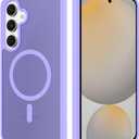 3 x for Samsung Galaxy S24 FE Case Compatible with MagSafe Slim Thin Hard PC Translucent Frosted Rugged Drop-Proof Shockproof Protective Case for Samsung Galaxy S24 FE (Purple)