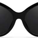FEISEDY Oversized Oval Wrap Around Sunglasses Women Men Y2K Bug Eye B2391, Black