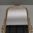Gold Arched Mirror (15.9 * 19.8 inches) Ornate Baroque Arch Wall Mirror-for Living Rooms, Hallways, Fireplaces, Bathrooms, Entryways