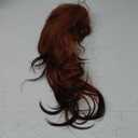 Copper Red Wigs with Curtain Bang 26 Inch Ombre Auburn Wig with Brown Hair Tail Dye Wig Natural Synthetic Heat Resistant for Women Daily Party Used.