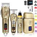 INTRO WILD Professional Hair Clippers for Men Clippers and Trimmers Set, Cordless Hair Clippers, Haircutting Machine with Led Display for Barber Mens Grooming Kit