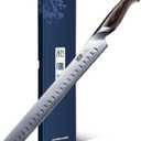 HOSHANHO Carving Knife 12 Inch, Japanese High Carbon Steel Slicing Knife with Ergonomic Pakkawood Handle, Razor Sharp Brisket Knives for Meat Cutting, BBQ, Turkey (11.6")