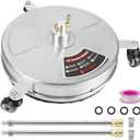 Twinkle Star 15" Pressure Washer Surface Cleaner with 3 Wheels, Stainless Steel Housing & 1/4" Quick Connector, Power Washer Attachment with 2 Extension Wand, 2 Replacement Nozzles, 4000 PSI