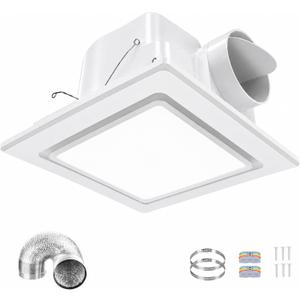 Bathroom Exhaust Fan with Light, 13.4" Panel Ultra Quiet Ventilation Fan