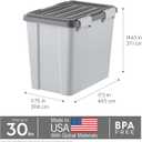 IRIS USA Stackable Dog Food Storage Container with 2 Cup Scoop, 4 Secure Latches, Fits up to 30 lbs, Pet Dry Food Bin, Gasket Seal Lid, BPA Free, Stackable, Easy Measure, Gray/Dark Gray