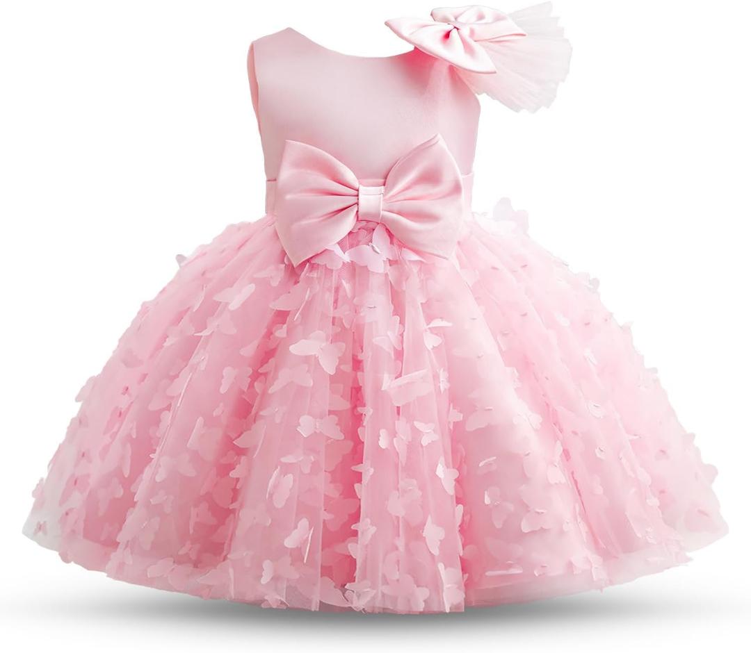 HNXDYY Baby Girl Tulle Dress Baby Birthday Party Dress Tutu Dresses for Toddler Girls (2-3T, 064 Pink-c)