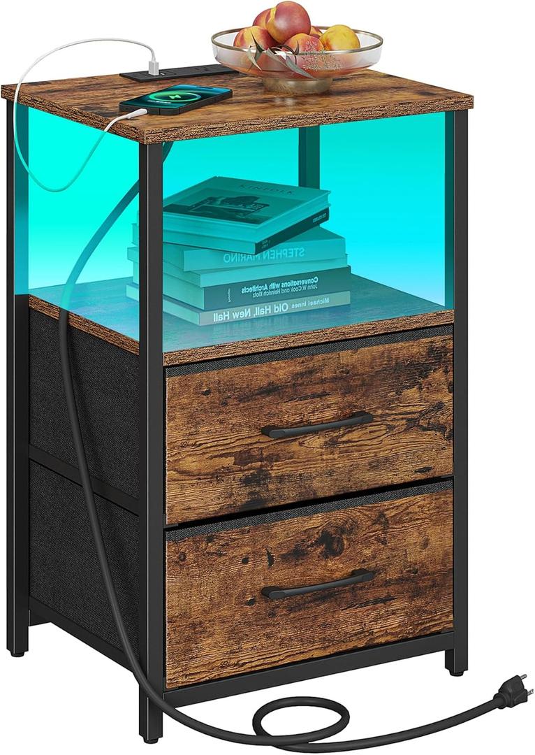 tutotak led end table, charcoal grey TB01BY088L