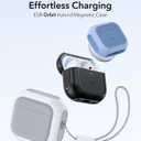 ESR for AirPods 4 Case, Compatible with AirPods 4th Generation Case (2024) (USB-C), Compatible with MagSafe, Drop Protection Cover with Lanyard, Magnetic Lid Lock, Orbit Hybrid Series, White
