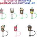 2 x Straw Cover Compatible With Starbucks Cup, 7Pcs Reusable Drinking Straw Cover, Splash Proof Straw Cover Cap, Straw Covers Cap for Tumbles,Cups Accessories (7-8MM-7PCS).