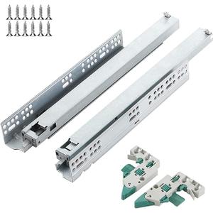 Full Extension Soft Close Undermount Drawer Slides 20 inch, 55LB Capacity Bottom/Under Mount Slow Close Cabinet Drawer Runners-1 Pair