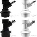 1 Pairs Ball Lock Keg Quick Disconnect Set With 2PCS 7/16-20UNF thread to 3/8" OD Beer Line Tube Quick Connector, Ball Lock Quick Disconnect 3/8