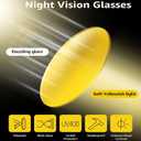 3 x SIPHEW Night Driving Glasses for Women, Trendy Yellow Anti Glare Lens for Nighttime Polarized Night Vision Glasses (A2-black/Yellow)