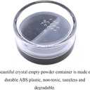 HAHIYO 3Pcs 20ml/0.68oz Plastic Empty Travel Compact Case Makeup Cosmetic Jar Refillable Powder Box No Leak Holder with Rotatable Sifter and Black Screw Lid