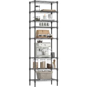IZEUK 8 Tier Adjustable Metal Storage Shelving Unit, Heavy Duty Standing Rack Organizer for Kitchen, Pantry, Laundry Room, Garage or Basement, 2000 lbs Capacity, 23.6 W x 13.8 D x 79.5 H, Black