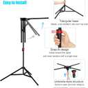 Portable Tripod Clothes Drying Rack, Foldable 4-Bar Rack for Space Saving, 4 Rods