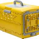 Foldable Transport Box for Dogs, Kittens, Portable Dog Carrier, Cat Bag, Transport Box for 3-4 kg Small Pets, 48 x 30 x 32 cm, Yellow