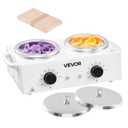 VEVOR Double Wax Warmer, 1200ML Professional Dual Wax Warmer for Hair Removal, 32  - 212 Adjustable Electric Waxing Heater Pot with 50PCS Waxing Sticks for Home Use, Beauty Salon, Spa (40 Fl Oz (1200ml))