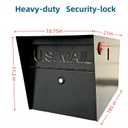 Mailbox,with Mounting Post,Comes with 4 Keys, Mailboxes for Outside,Locking Mailbox,Large,Black,Metal Mail Box,Heavy Duty,