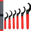 Universal Spanner Wrench Set 6Pcs Steel Adjustable Shock Wrench Coilover Spanner Motorcycle Coil Over Shock Adjustment Tool