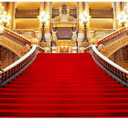 GURETER Red Carpet Backdrop, Golden Palace Gorgeous European Hall Photo Backdrop, Vinyl 10x7ft Prom Picture Photo Studio Props LSGE652