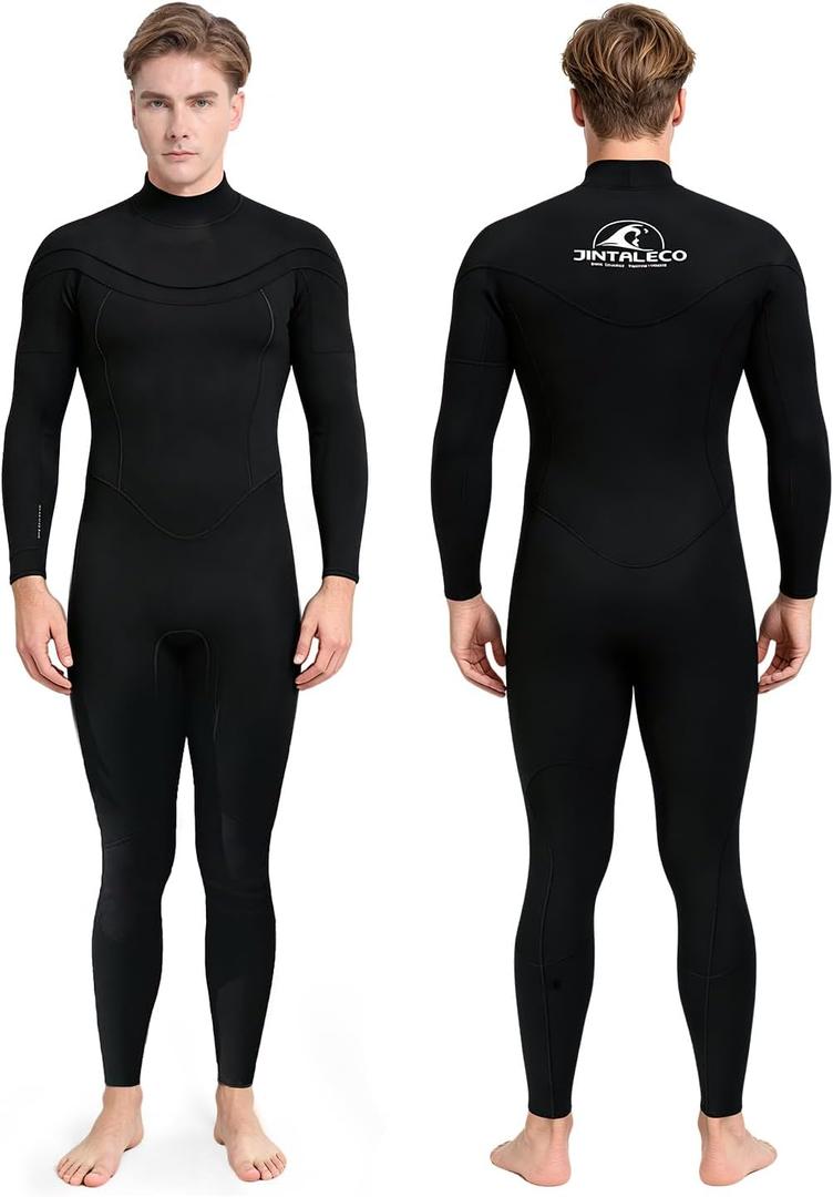 Wetsuits for Men, 3/2mm Mens Wetsuit,Chest Zip for Surfing Swimming Diving-Japanese Style Design S