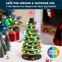 Joiedomi 15" Tabletop Prelit Ceramic Christmas Tree with 70 Multicolor Lights, Hand-Painted Ceramic Tabletop Christmas Tree with Extra Clear Top Star for Xmas Holiday Indoor Decorations (Green)