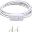 SinLoon 11FT US Plug Power Cords with On/Off Switch - 3-Core LED Integrated Lights Connector Power Cable for LED T5 T8 Light Tube Fixture Extension Cable (3.4m US SW)