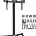 TV Cart Rolling TV Stand for 32-65 inch Flat/Curved TVs with Extra Screw Holds up to 88 Lbs, Portable TV Stand on Wheels with Tilting for Living Room, Bedroom, Office, Max VESA 400x400mm