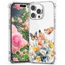 YEPO for iPhone 14 Pro Max Case Clear Floral Spring, Shockproof Soft TPU Protective Flexible Fashion Design Cell Phone Cases Cover for iPhone 14 Pro Max
