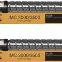 2-Pack IMC3000 IMC3500 Black Toner Cartridge 842251 with Chip Compatible for Ricoh IM C3000 IM C3500 Printer(31,200 Pages)