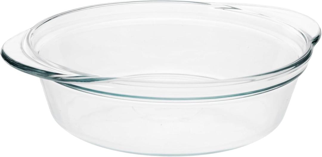 Pyrex 2.5-Quart Deep 9.5in Pie Plate  Perfect for Sweet Rolls, Pot Pies, and Pies  Made in USA