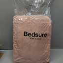 Bedsure Tufted Boho Comforter Set Queen Size - Pink Boho Bed Set, GentleSoft 3 Pieces Farmhouse Shabby Chic Embroidery Bedding, Gifts for Woman, Soft Jacquard Queen Comforter for All Seasons (24 - Pink - Elegant)