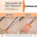 Eaersan Carpet Rake for Pet Hair Removal - Reusable Pet Hair Remover, 60” Adjustable Long Handle Cat Dog Carpet Rake Scraper, Dog Hair Rake Brush for Rugs, Mats, Couch