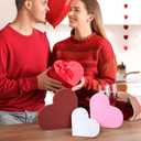 3 Pcs Valentines Day Decor Wooden Heart Sign Rustic Farmhouse Tabletop Centerpiece Red Pink White Table Decorations for Tiered Tray Home Kitchen Bedroom Couple Gifts