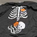 Halloween Skeleton Baby Rib Cage Maternity Pregnant Pumpkin Sweatshirt XL