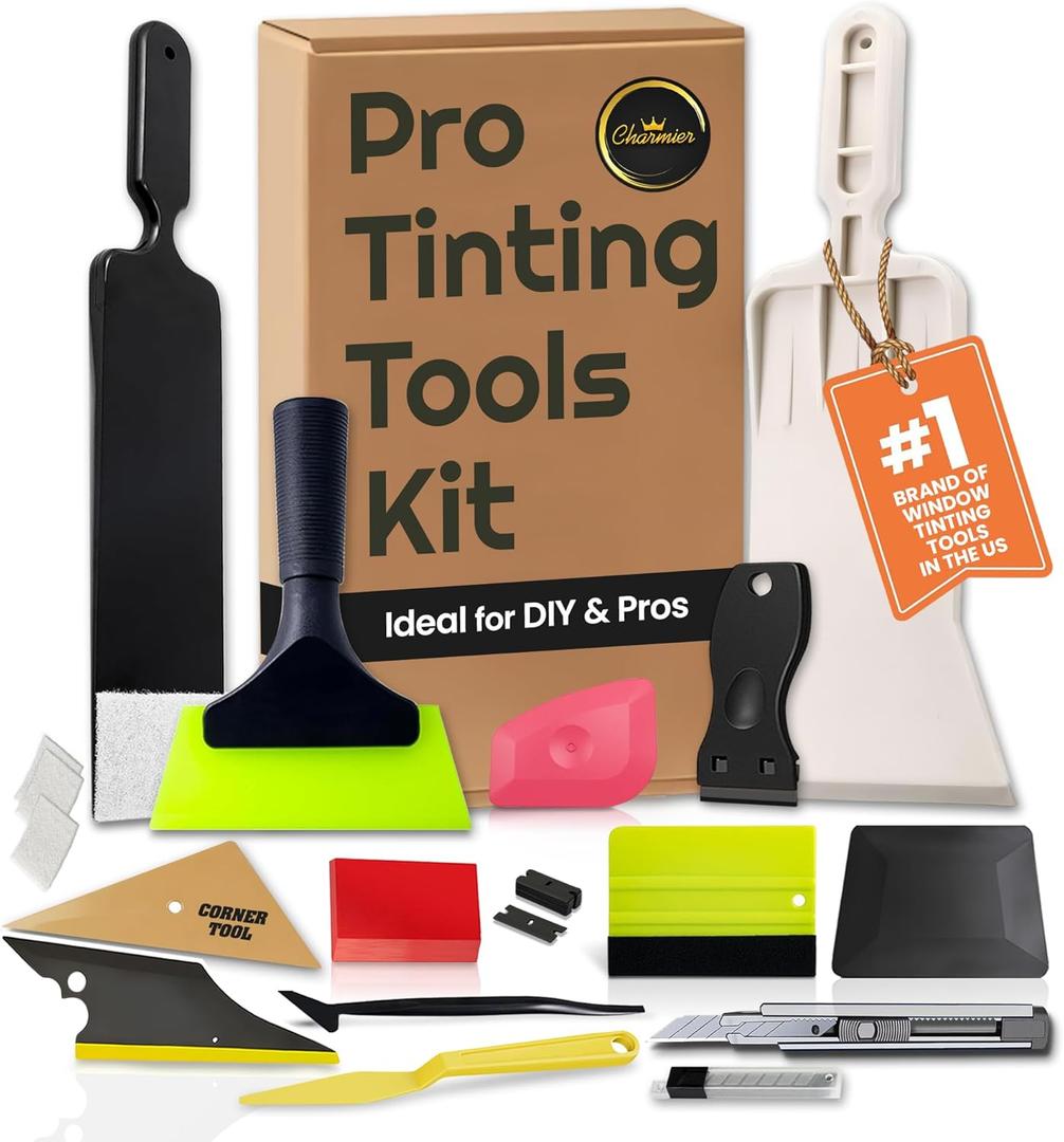 Window Tint Kit Vinyl Wrap Tool for Car Tinting Tools Windshield Back Window Squeegee Bulldozer Squeegee Scrubber Paddle Rubber for Car Wrapping Film Installation Auto Tint Kit Pro Set