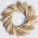 Pampas Grass Wreath, 27 inch Faux Pampas Wreath/Fall Wreath, Boho Wreath, Front Door Wreaths for All Seasons, for Farmhouse Decor, Boho Wall Decor